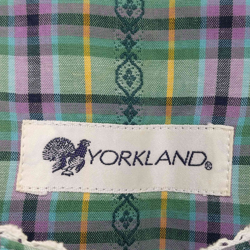 ヨークランド YORKLAND タータンチェック ノースリーブ シャツワンピース レディース